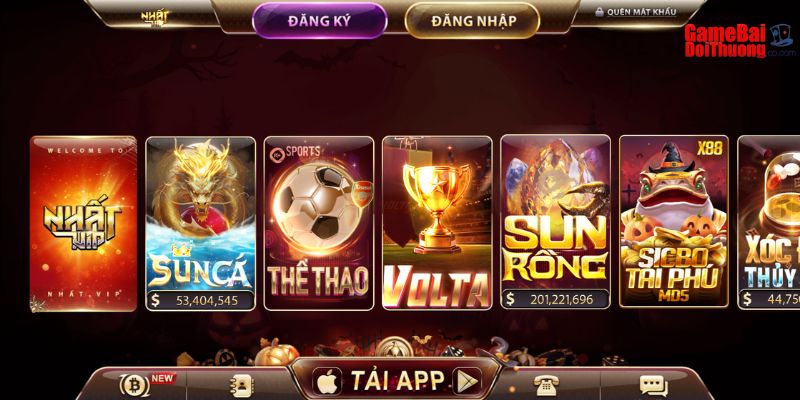Kho tàng giải trí đồ sộ của cổng game đổi thưởng Nhatvip cực kỳ được lòng người chơi
